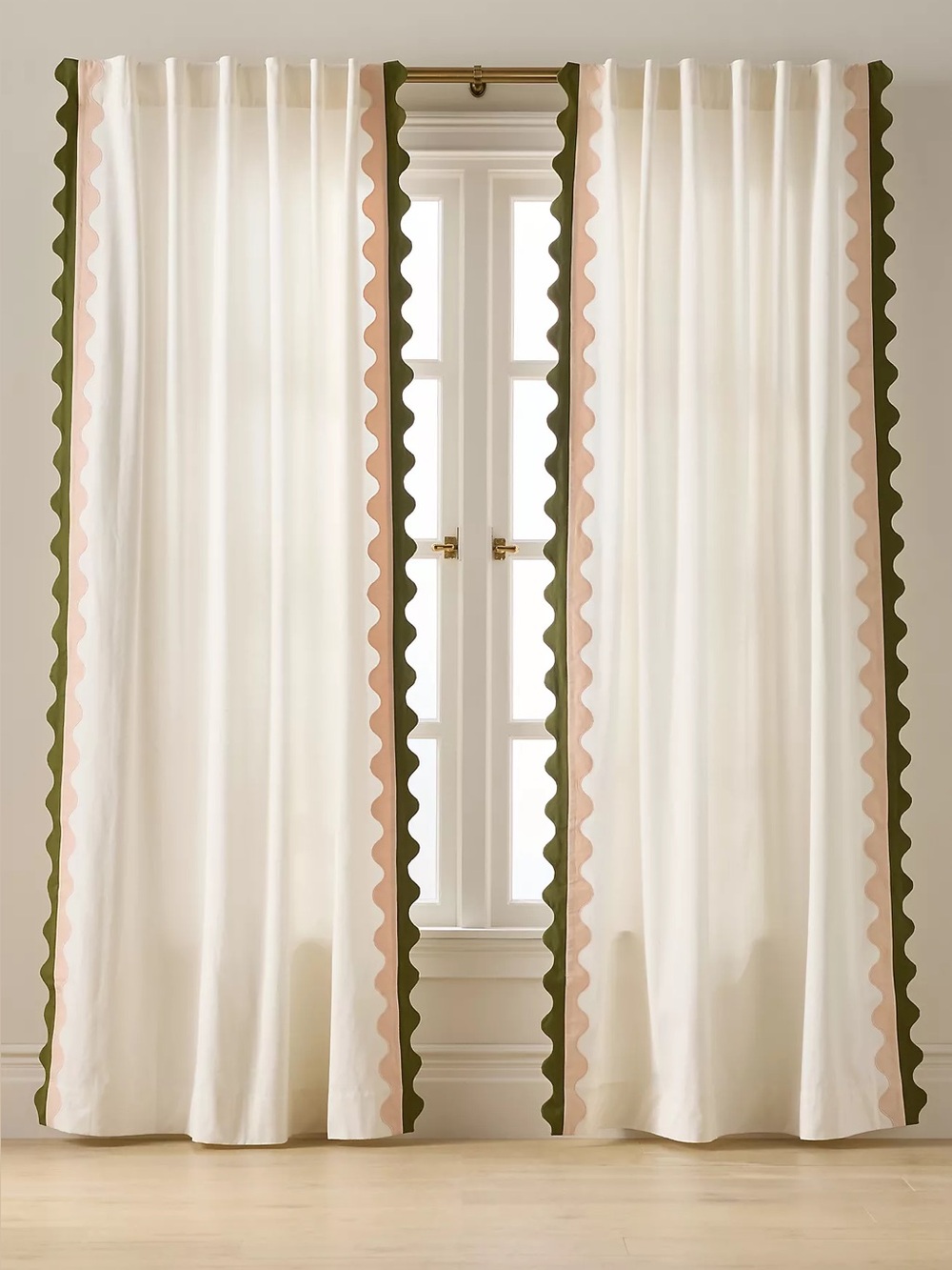 Anthropologie Maeve Scalloped Cotton Curtain